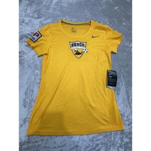 Nike Soccer Jersey Women's Size Small Yellow‎ Beach Futbol Club Short Sleeve NWT